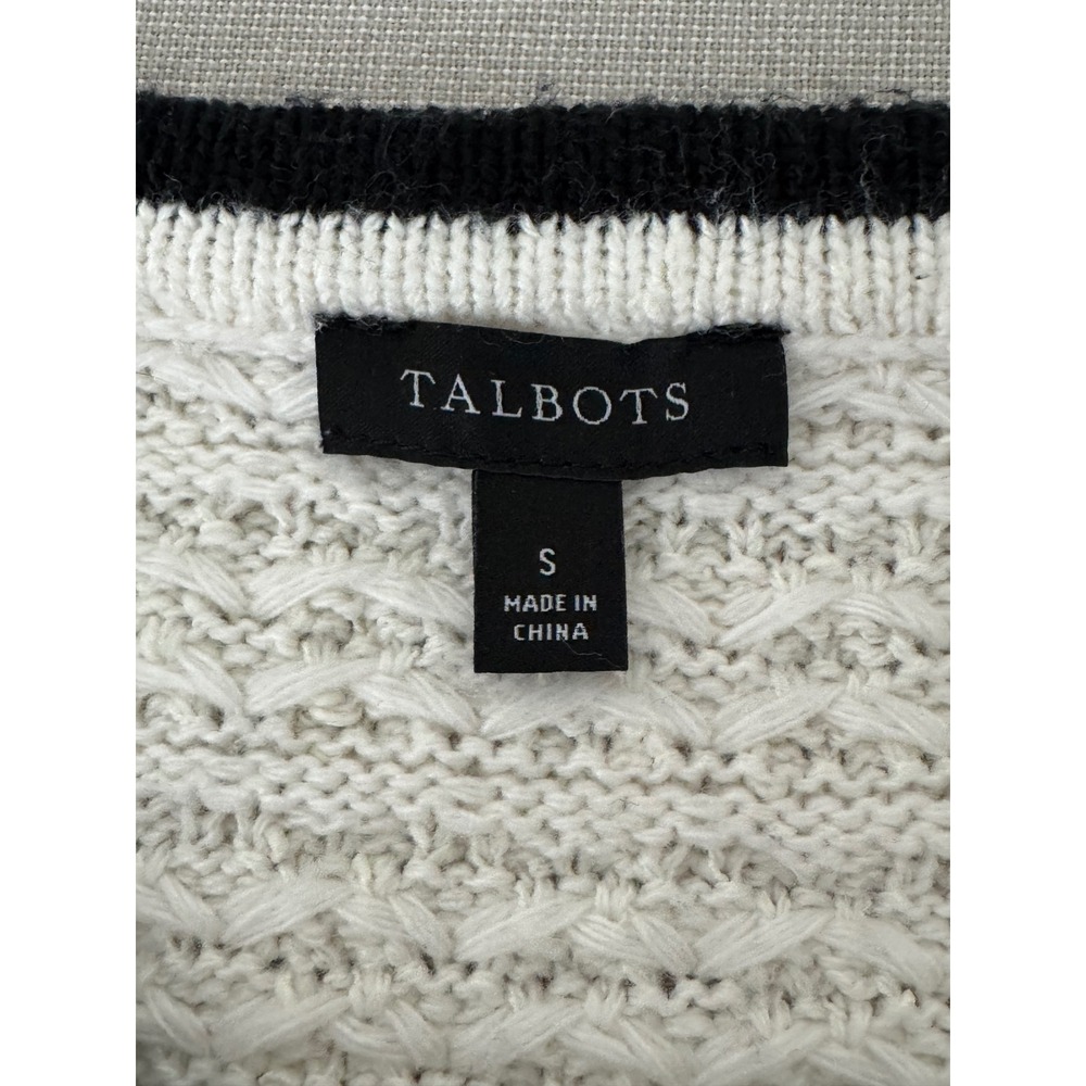 Talbots Tweed Lady Jacket White/Black Button Front Small - Picture 7 of 11